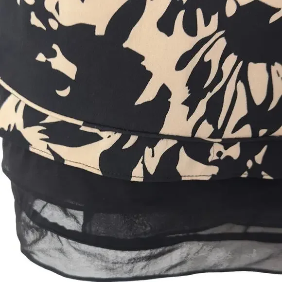 DVF Diane Von Furstenberg 95% Silk Sleeveless Tiered Hem Shift Dress (4) - Picture 8 of 13